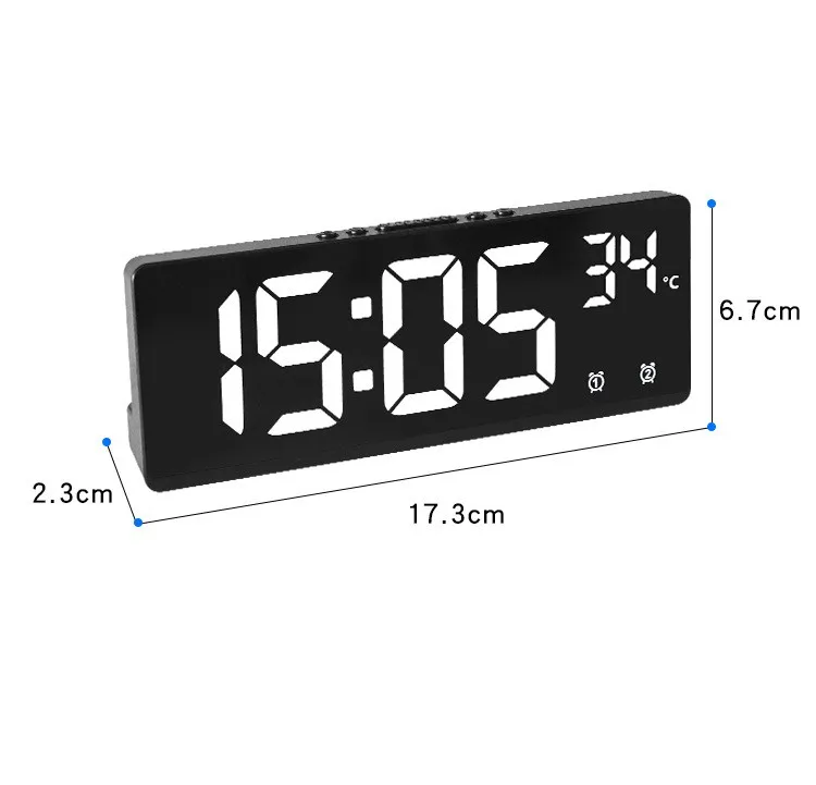 Creative Alarm Clock LED Digital Electronic Clock Backlight Nightlight Large Number Clock Temperature Calendar Home Decorations