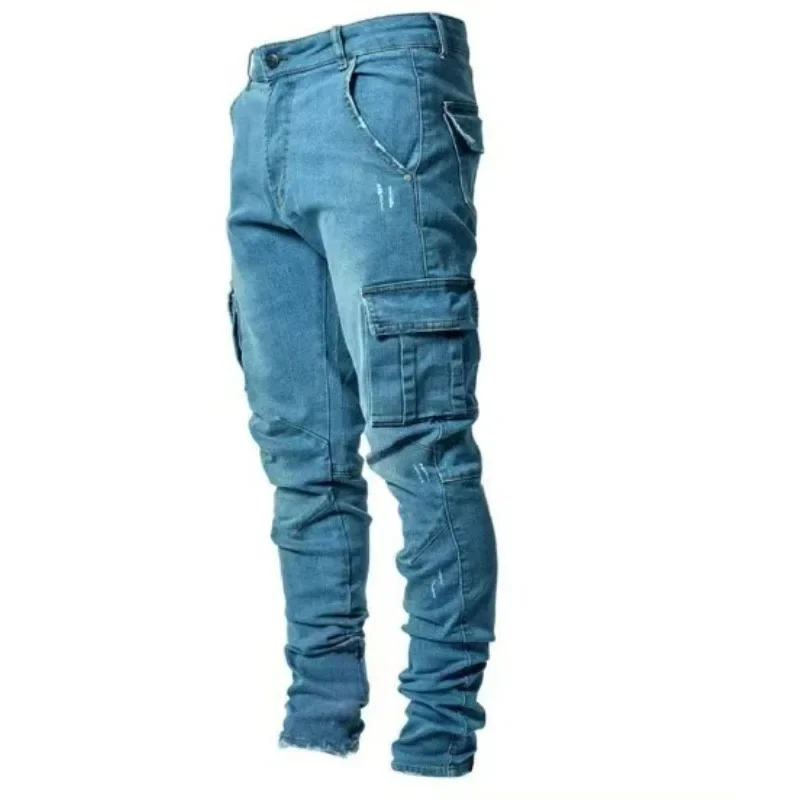 

Ripped Skinny Jeans for Men Distressed Straight Leg Fashion Comfort Flex Waist Pants Men Slim Fit Stretch Jeans
