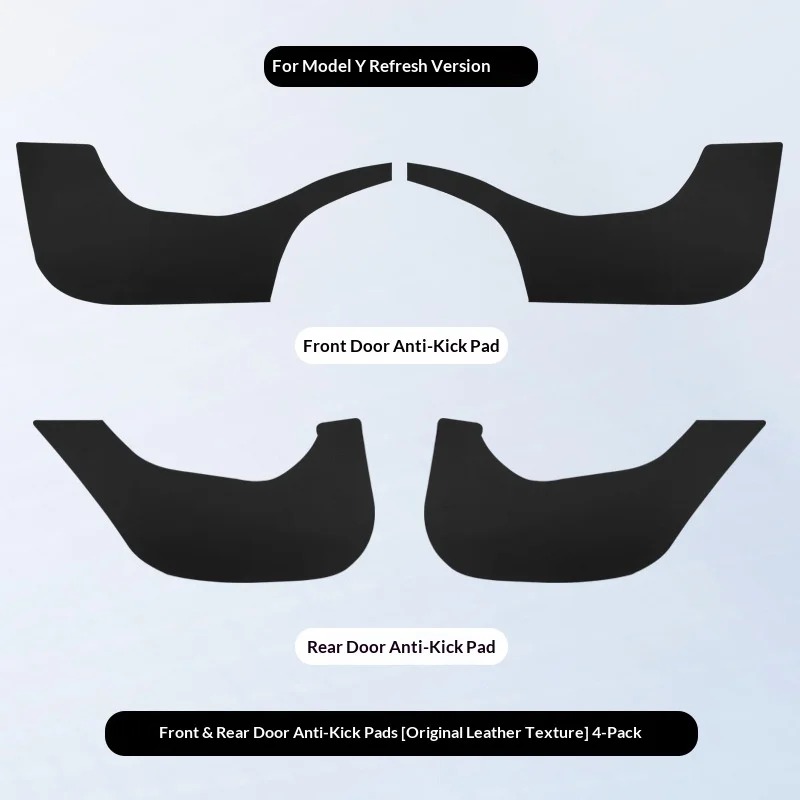 HOMEFISH For Car Door Anti Kick Pad Leather Sticker Trim Kit For Tesla Model Y Juniper Side Door Protector Interior Decoration image 6