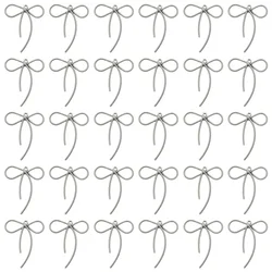 5PCS Antique Silver Plated Bow Charms Alloy Exquisite Bowknot Pendants For DIY Earrings Necklace Accessories Jewelry Making