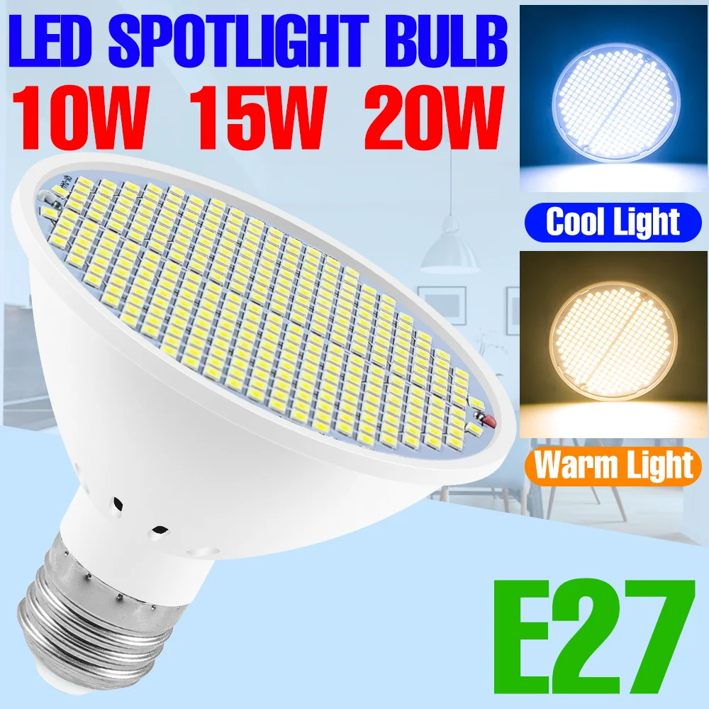 

20 Вт светодиодная лампа E27/E26, 220 В, прожектор, потолочный светильник, 10 Вт, 15 Вт, люстра, 110 В, домашний кабинет, гостиная, балкон, освещение, холодный/теплый