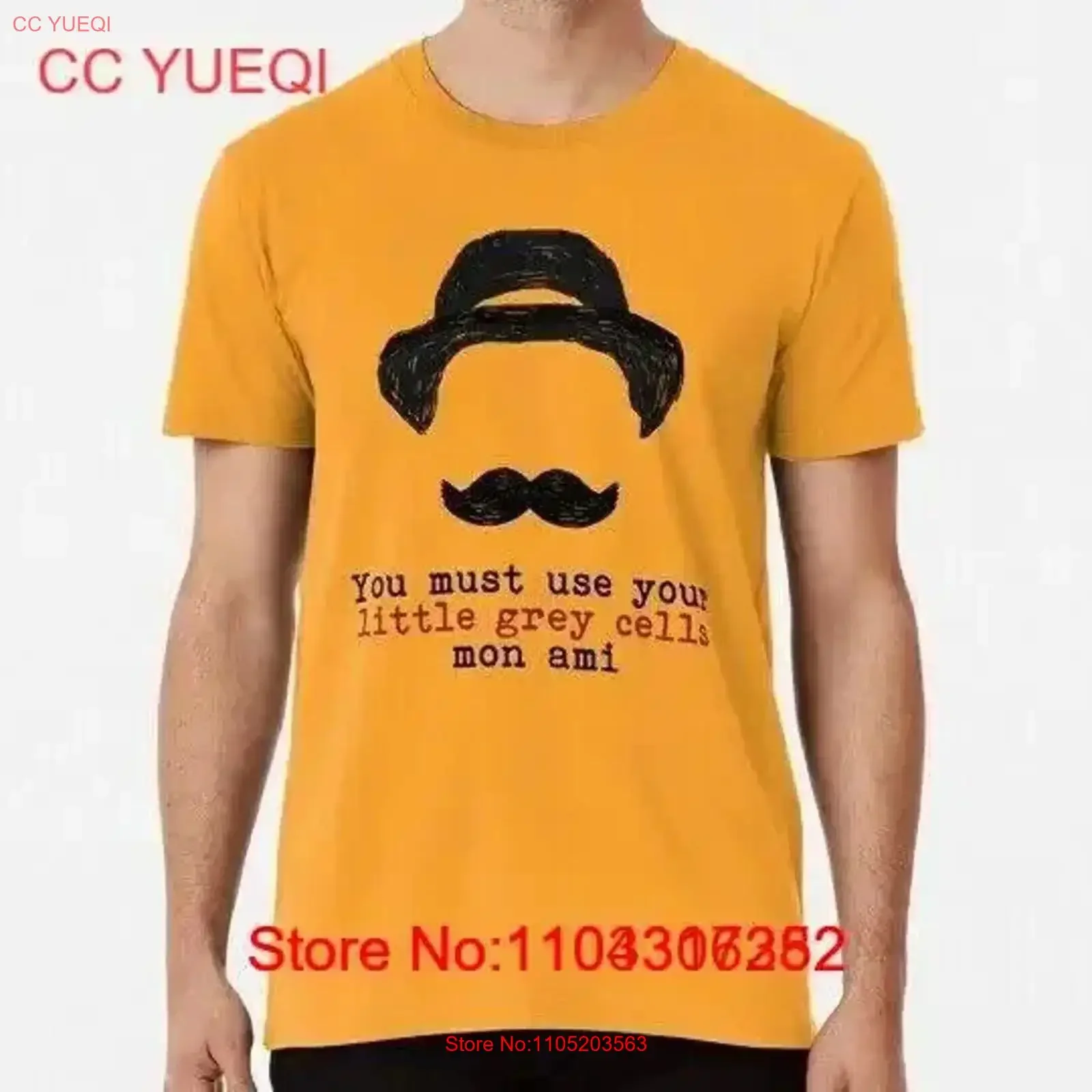 أجاثا كريستي هرقل بوارو الخلايا الرمادية الصغيرة S إلى 5XL صنع في الولايات المتحدة الأمريكية تي شيرت عتيق مغسول ناعم مريح #1