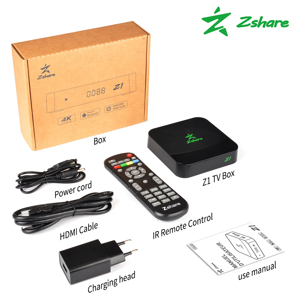 GTMEDIA-Zshare Z1 Android TV Box, alto desempenho, construído em Wifi, suporte Stalker