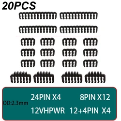 20pcs Cable Comb Organizer Acrylic for 3.0-3.6mm PC Power Wiring 6/8/24 Pin Computer Extension Cable Manager Clamp Clips