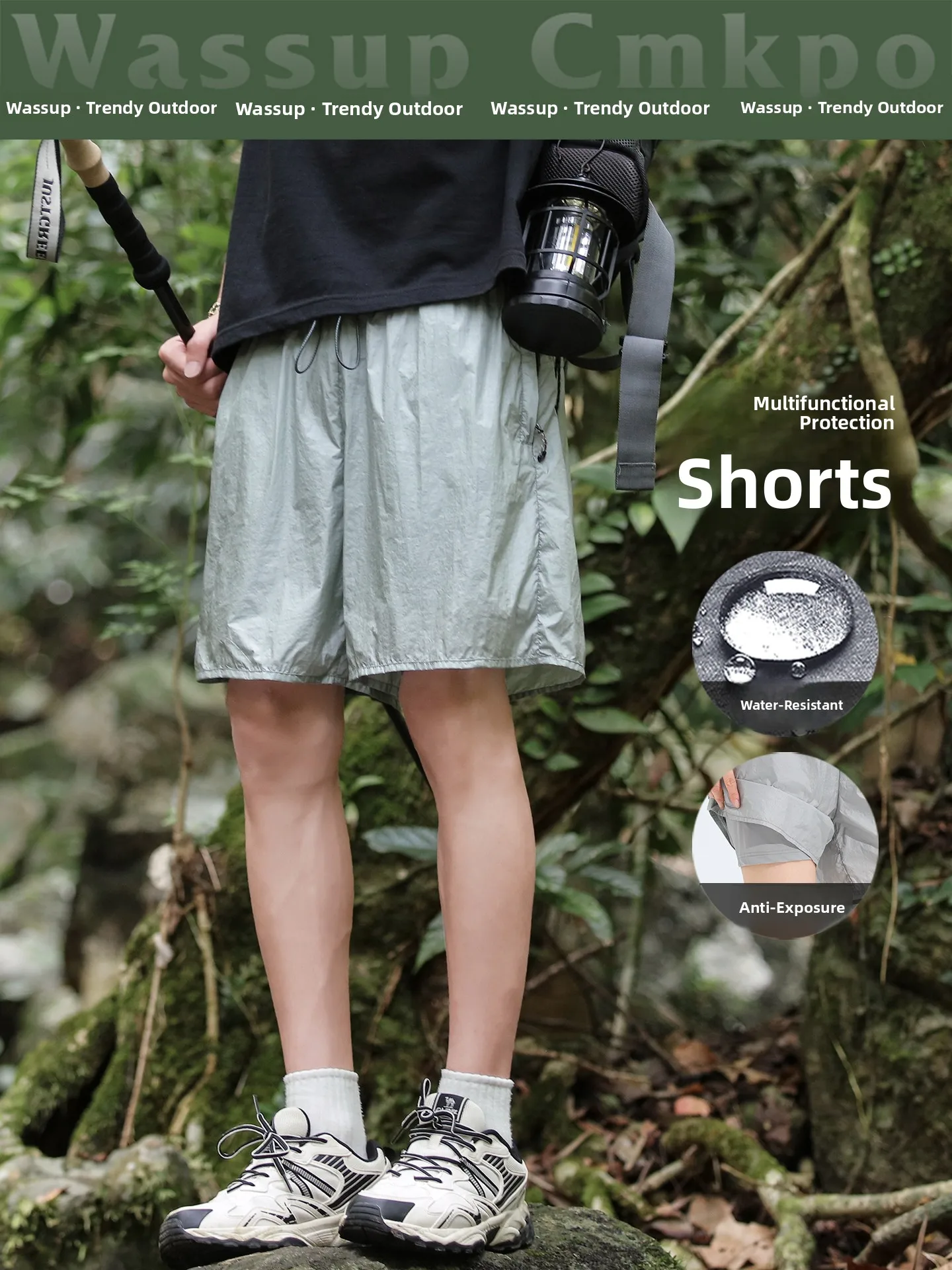 

WASSUP CMKPO Мужская уличная двухсекционная одежда для активного отдыха Cool Sensation Qui Dry Спортивная повседневная рабочая одежда Летняя мода