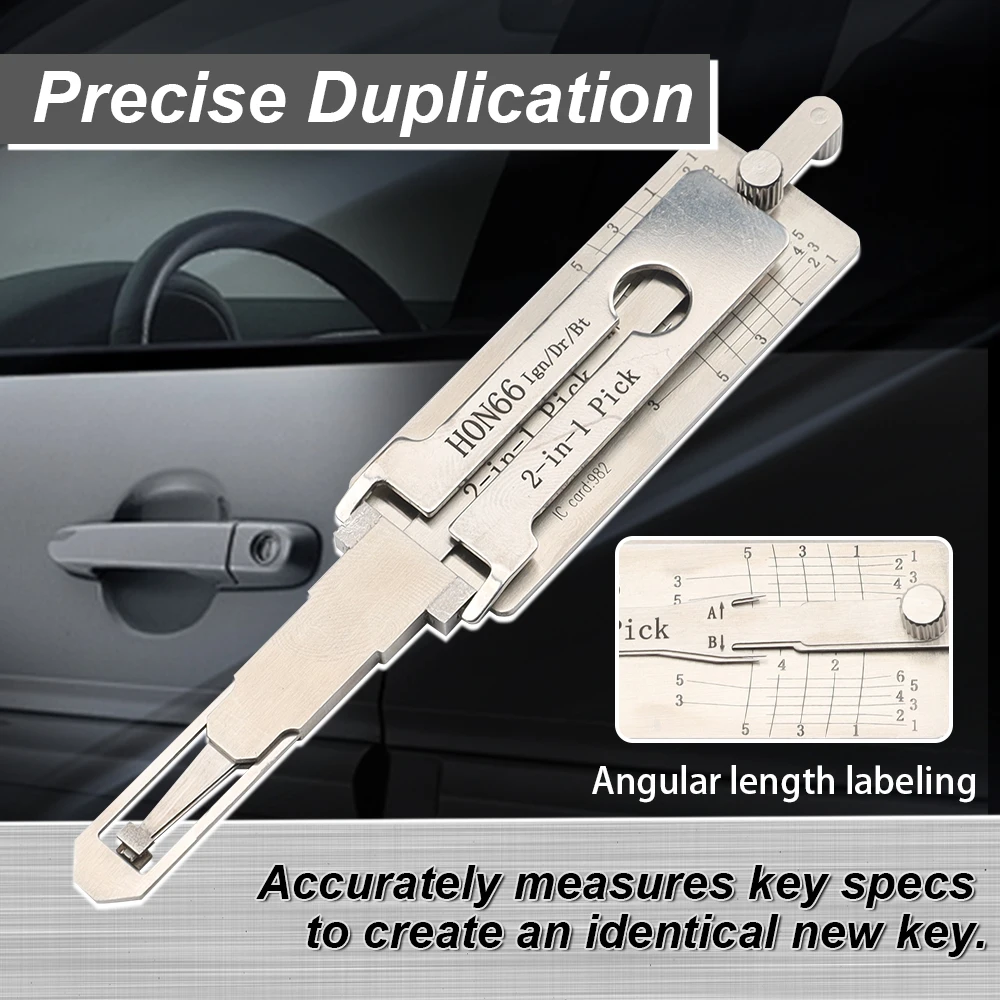 HON66 Li's 2-in-1 Lock Tool - Multipurpose Kit for Key Duplication & Lock Servicing, Professional Locksmith Supplies