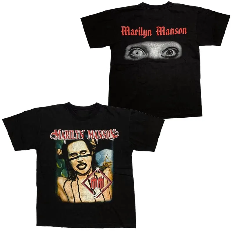 Y2k Marilyn Manson Abstract American Retro Oversized Streetwear Summer Short-sleeved T-shirt