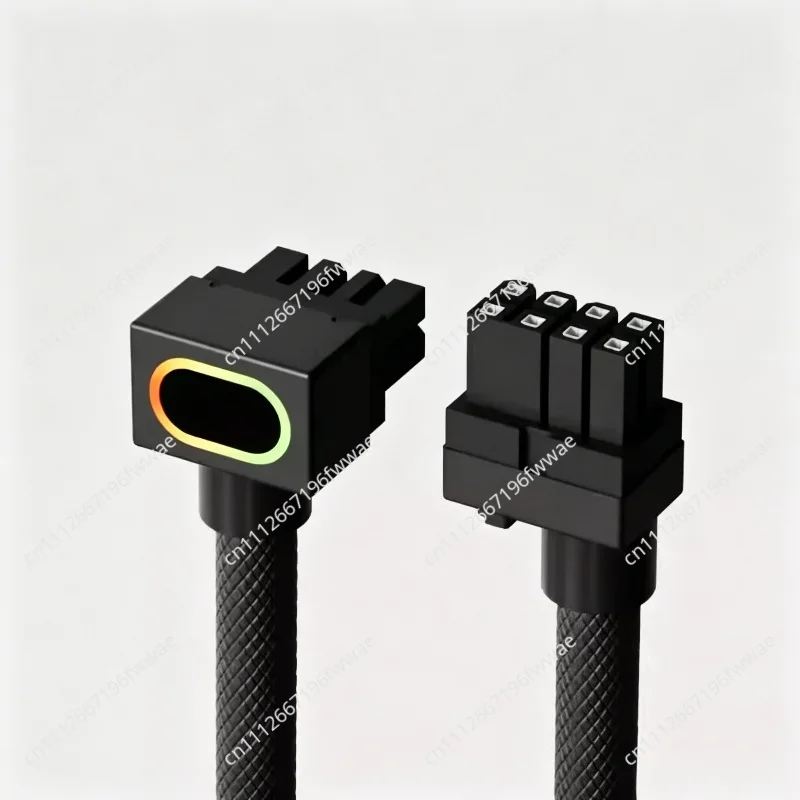 For YBJ-Side Out Graphics Card 8pin One Wire Connected ToModuleCable Elbow 90° PowerSupply Line ARGBDivine Light Synchronization