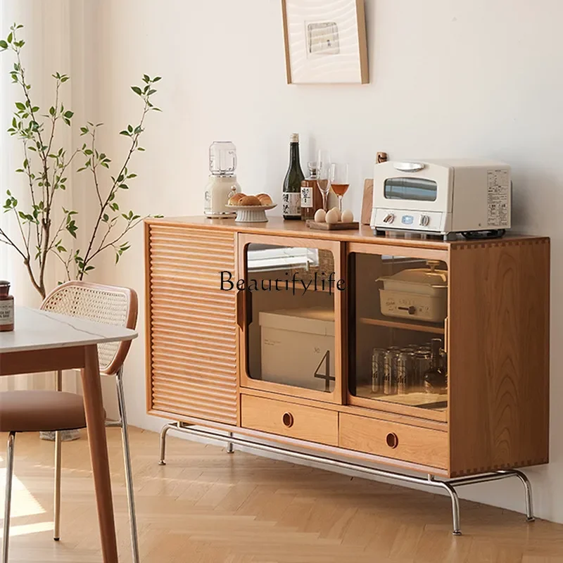 

LD33Solid wood Nordic Japanese style, small apartment living room porch cabinet Multifunctional locker