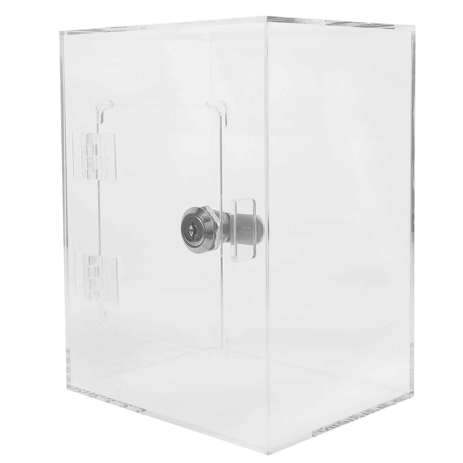 

1Set Clear Acrylic Suggestion Box Lockable Donation Container for Offices Factories Public Voting Ballot Fundraising Tip