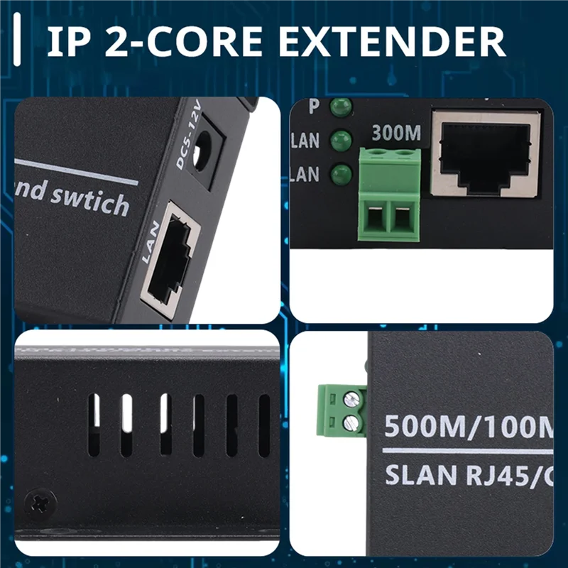 M07K-1Pcs Ethernet IP Extender Over Coax HD Network Kit Eoc Coaxial Cable Transmission Extender For Security CCTV Cameras Durabl