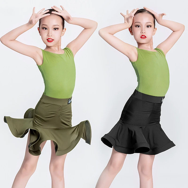 

Детская одежда для латинских танцев для девочек, тренировочная одежда для выступлений, детская одежда для румбы, самбы, современная карнавальная одежда для джазовых танцев, костюмы для ча-ча