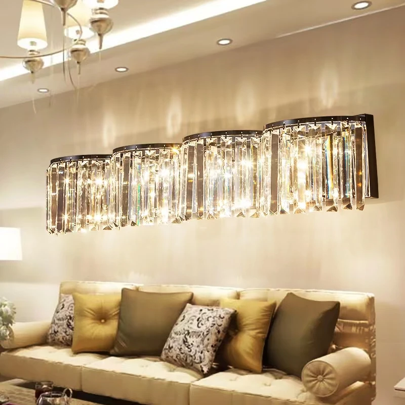 Modern Wall Lamps Simple Crystal Led Wall Lights Bedroom Living Room Hotel Project Villa Wall Lamp House Home Decoration 85-265V