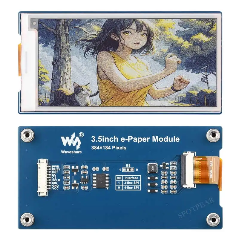 3.5 Inch 4-Color E-Paper Display Raspberry Pi Arduino Jetson STM32 Compatible E-Ink Screen