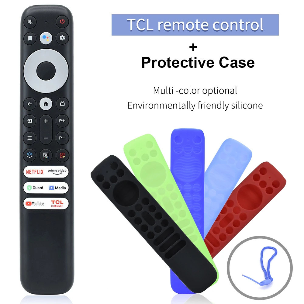 

New Original RC902V FMR1 Voice Remote Control w/ Silicone Case For TCL Smart TV 50P725G 55C728 C835 C635 65X925