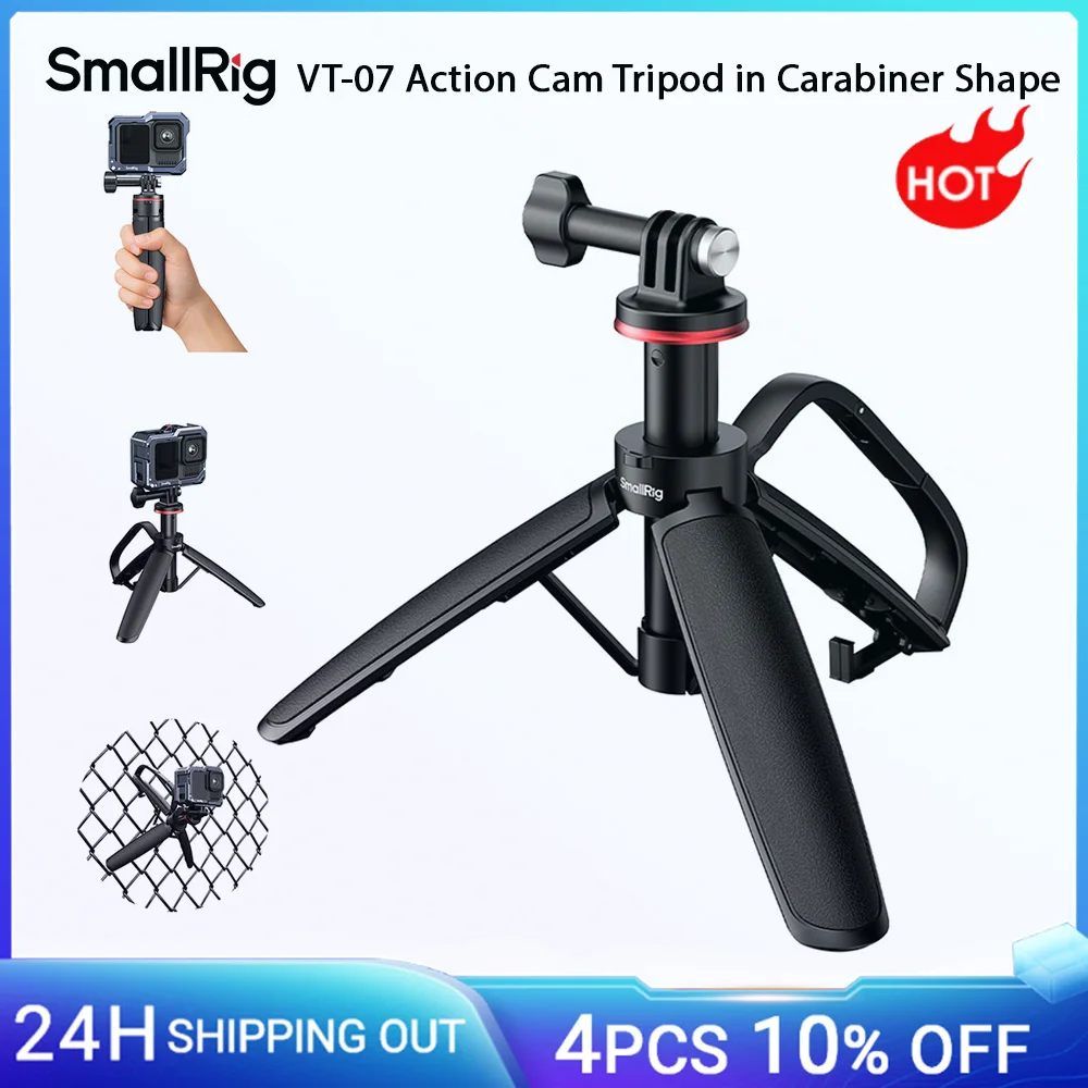 

SmallRig VT-07 Action Cam Tripod in Carabiner Shape 3-in-1 Handheld Desktop & Suspended Shooting for Camera Travel Vlogging 5568