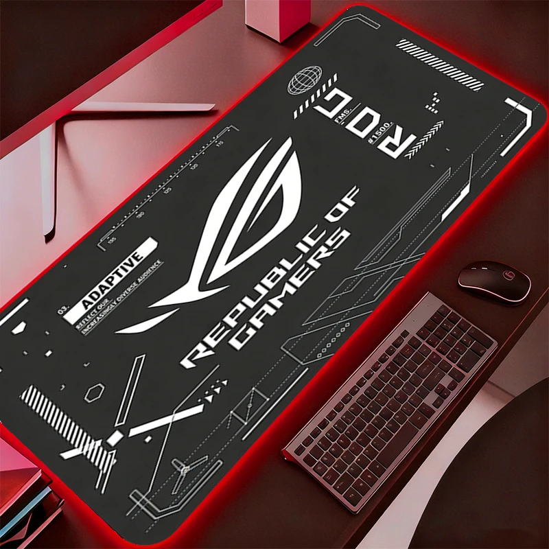 

Mouse Pads RGB Mouse Pad Backlight Gamer Computer Pc Backlight Mousepad Carpet Gaming Accessories Keyboard LED R-Rog Desk Mat