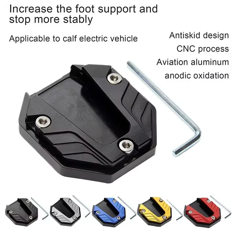Aluminum Alloy Motorcycle Kickstand Extender Foot Pad Support Plate for Scooter Bike Easy Install Durable Support Plate