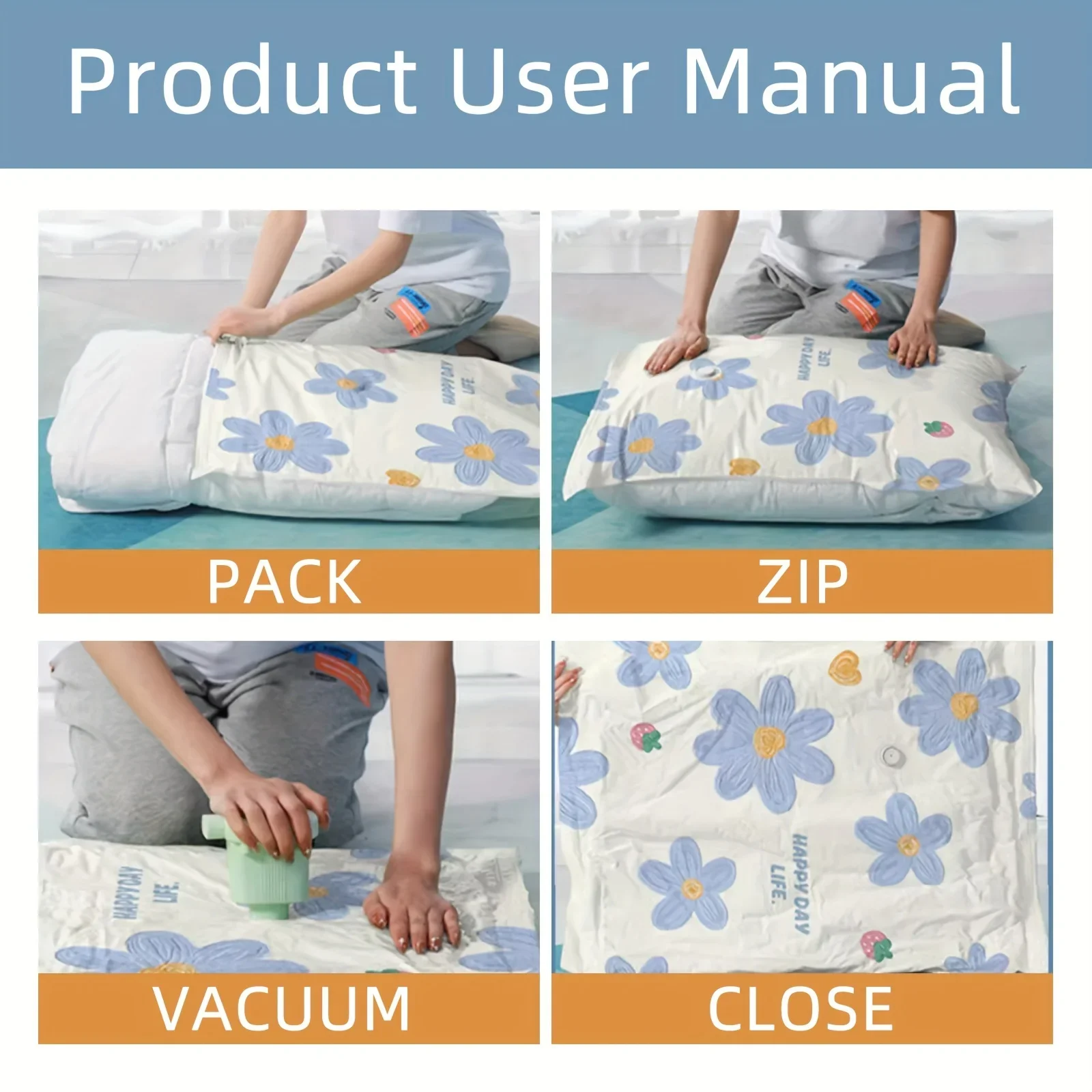 4/6pcs Vacuum Compression Storage Bags, Sealed Storage Containers For Clothes, Blankets, Shirts, Wardrobe, travel must have
