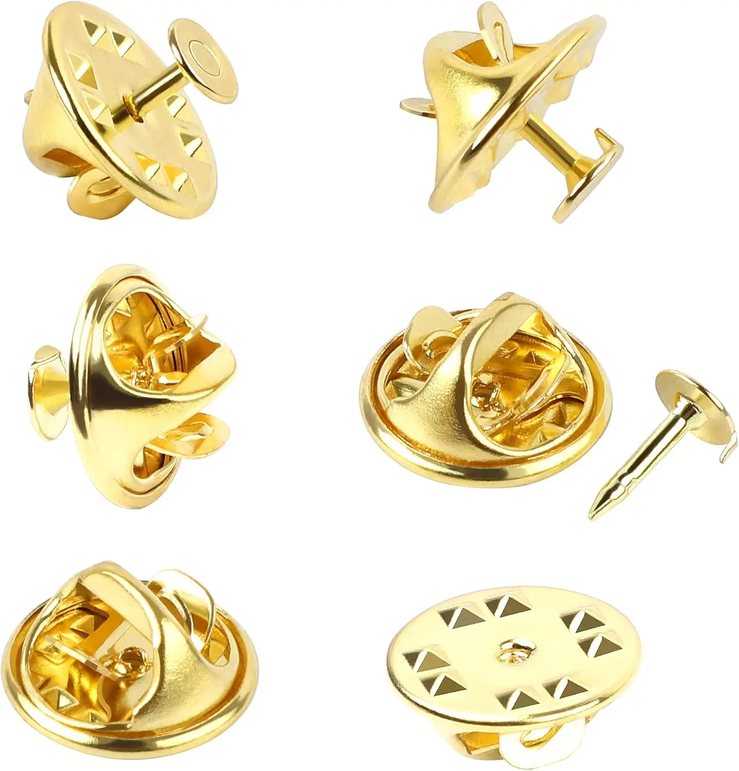 

120 Pairs Butterfly Clutch Pin Backs, 8mm Blank Pins for DIY Tie Tacks & Badge Making, Gold