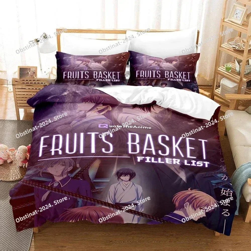 

3D New Anime Fruits Basket Bedding Set Printed Bed Set With Pillowcase Bed Duvet Cover Soft Single Double Queen Super King Size