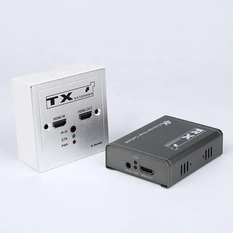 4K HDMI Extender Over Single Cat6/Cat7 Cable Wall Plate Transmitter 4K@30Hz UltraHD with IR Control up to 100m for PC DVD Theate