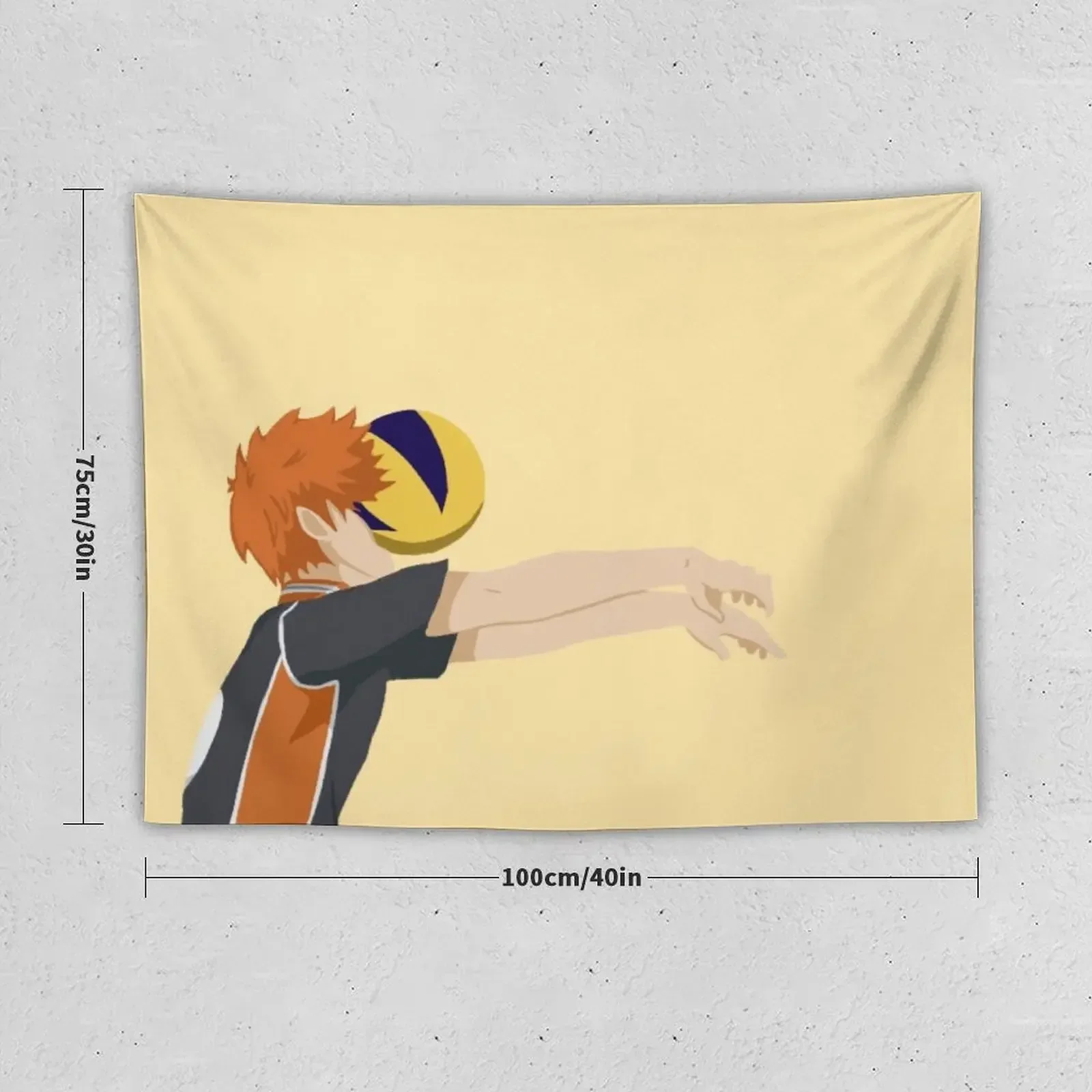 Hinata Shoyo getting hit with a volleyball minimalist Tapestry Room Decor Korean Style Room Decore Aesthetic Tapestry