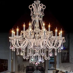 New Style LED Crystal Chandelier Lighting Fixture Luxury White Transparent Large Lustres De Cristal  Living Room