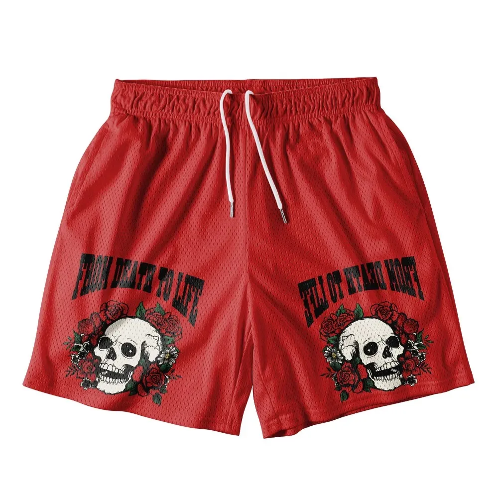 Cute clown cat shorts, Harajuku style clown shorts, contrasting colors, circus street fashion prints, loose quick drying shorts