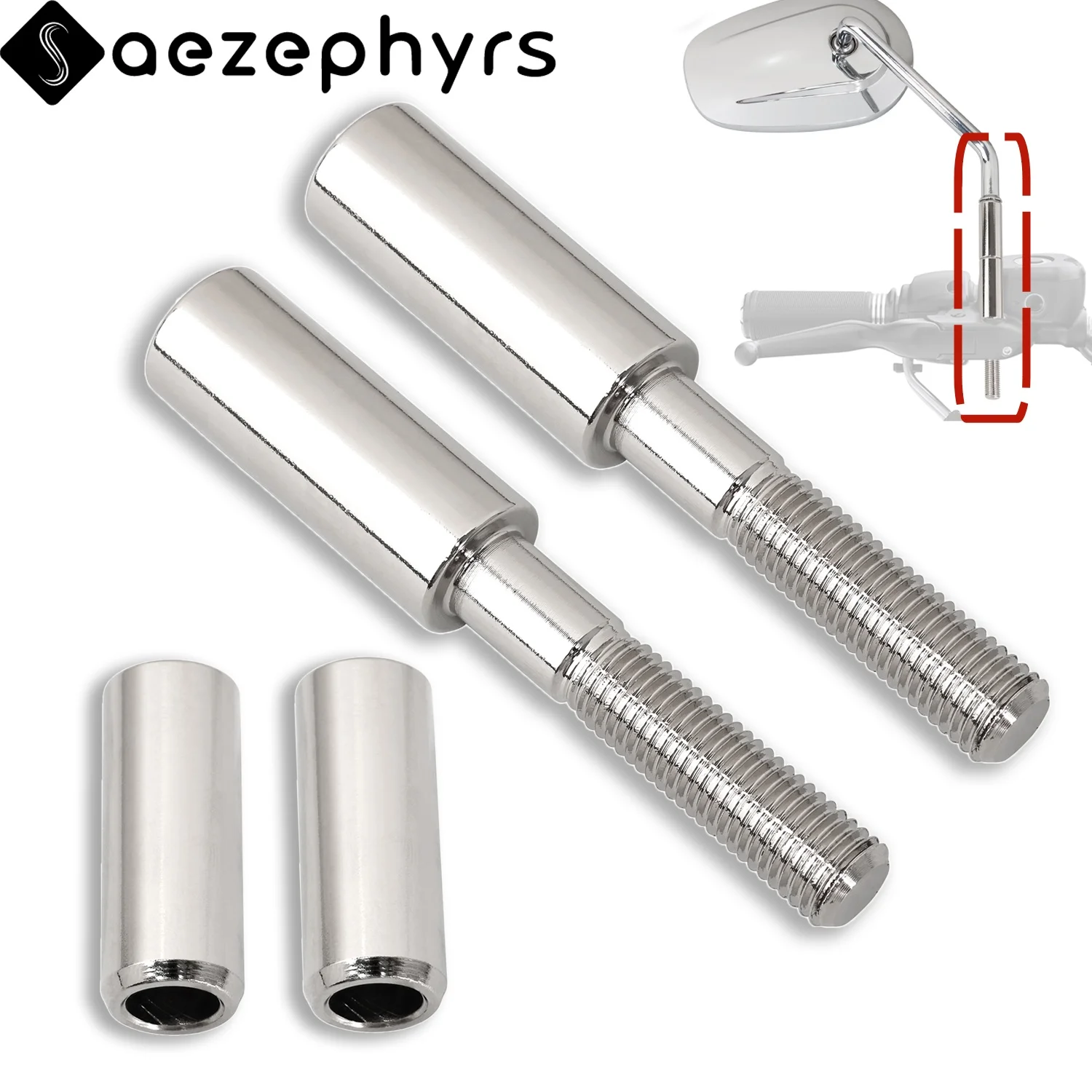 Motorrad-Rückspiegel, 5,1 cm Verlängerungsadapter-Kit, Riser-Höhe für Harley Touring Sportster Iron XL883 1200 Softail Dyna Fat Boy Road Glide Electra Glide Low Rider Road King Street Bob Breakout 114