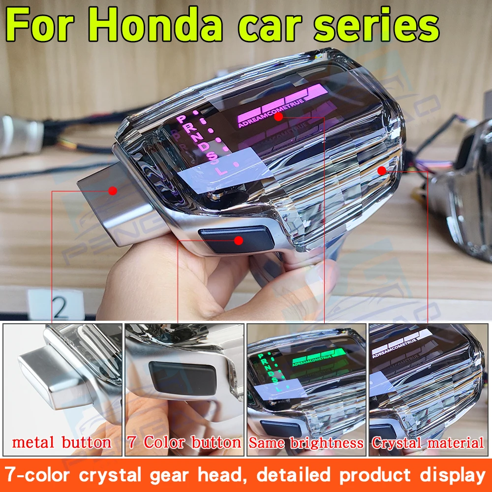 

LED Crystal Gear Shift Knob for Honda civic accord fit CRIDER CRV VEZEL Inspur BREEZE Car interior luminous Shift Lever Handle