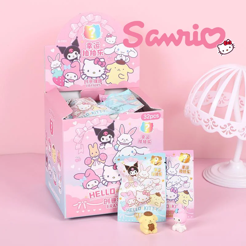 

Sanrio Blind Box Doll Eraser Cute Hellokitty Mymelody Cinnamoroll Kuromi Cartoon Figure Eraser Student Stationery Children Gift