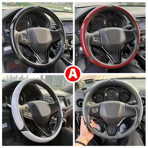 10 best sales steering wheel cover carbon fiber - №8