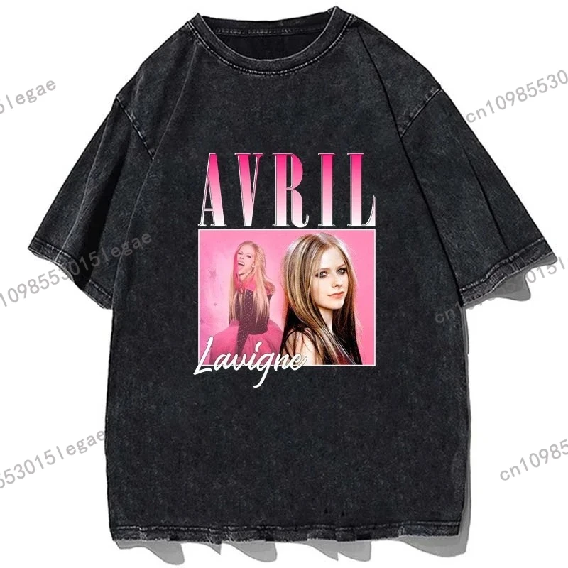 

Hip-hop Classic Harajuku Pattern Singer Avril Lavigne Flat Print T-shirt T-shirt Fashion Summer Cotton Men's Casual Top