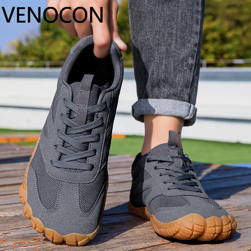 VENOCON Barefoot Friendly Mens Sneakers Extra Wide Ball Toe Box Nose Minimalist Fabric Upper Flat Casual Shoes Footwear For Man