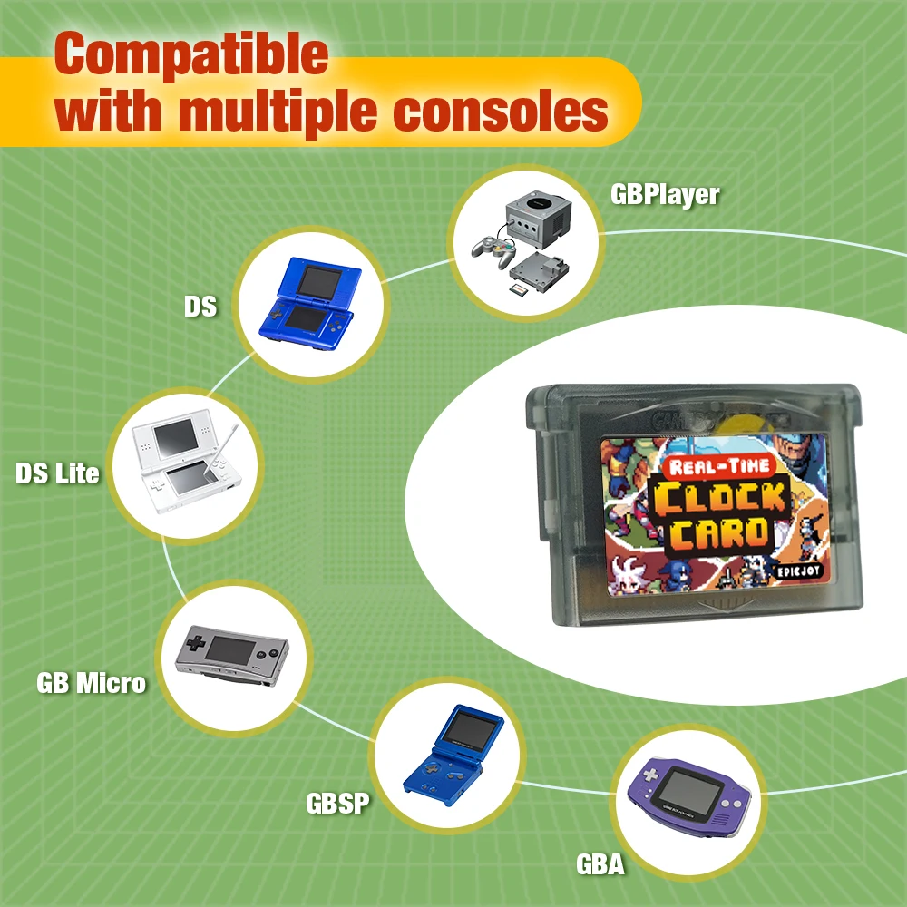 Carrello riscrivibile GBA RTC Flash da 32 MB 1 Mbit per GBA SP/GB Micro/DS/DS Lite/Game Boy Player