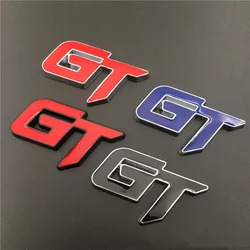 1Pcs Car Styling 3D Metal Logo GT Badge Sticker Auto Front Hood Rear Trunk Fender Emblem Badge Stickers Decal Accessories