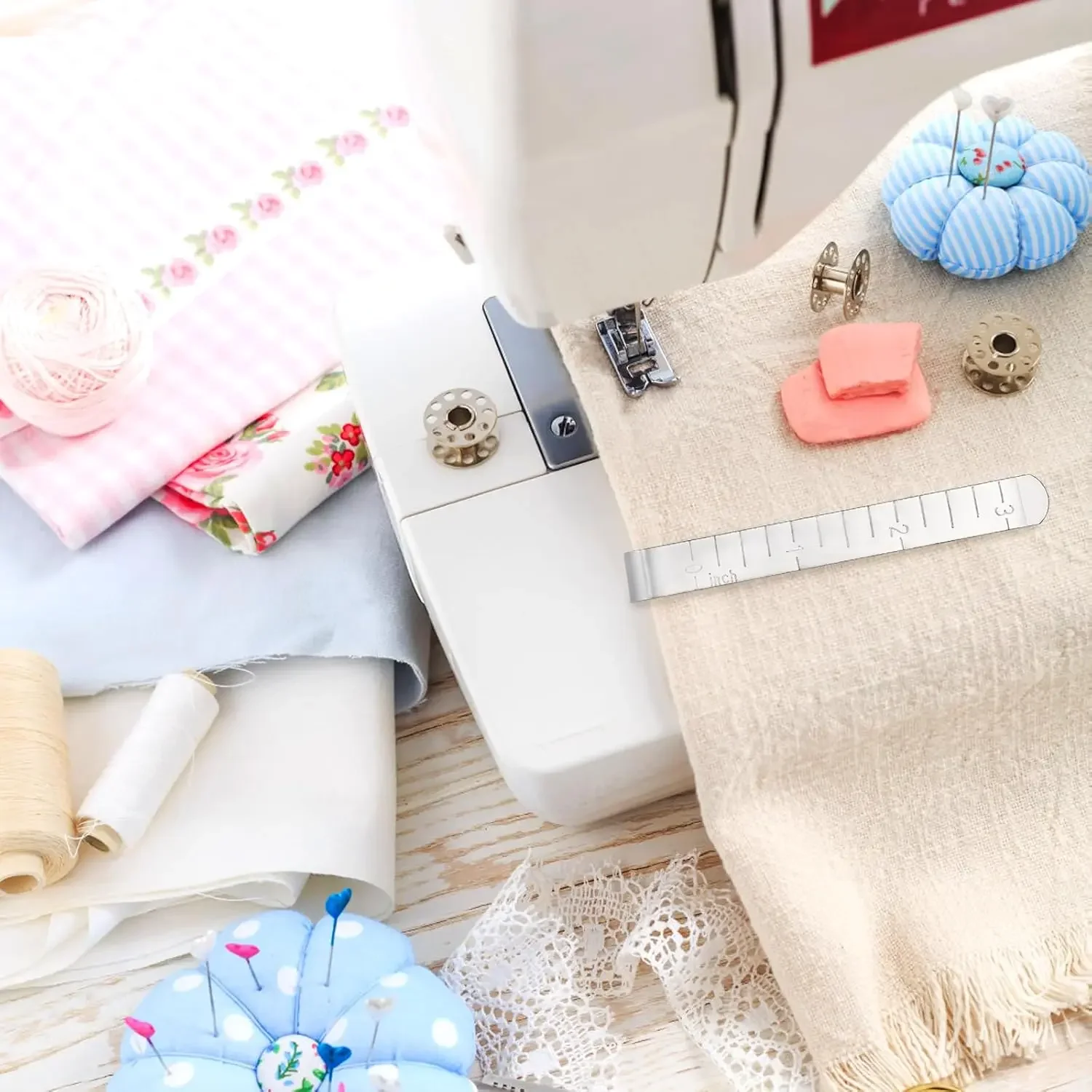 3 قطعة 3 بوصة مقاطع الخياطة الفولاذ المقاوم للصدأ هيمينغ كليب الخياطة قياس حاكم هيم ماركر أداة ل مقاطع النسيج Pinning بمناسبة