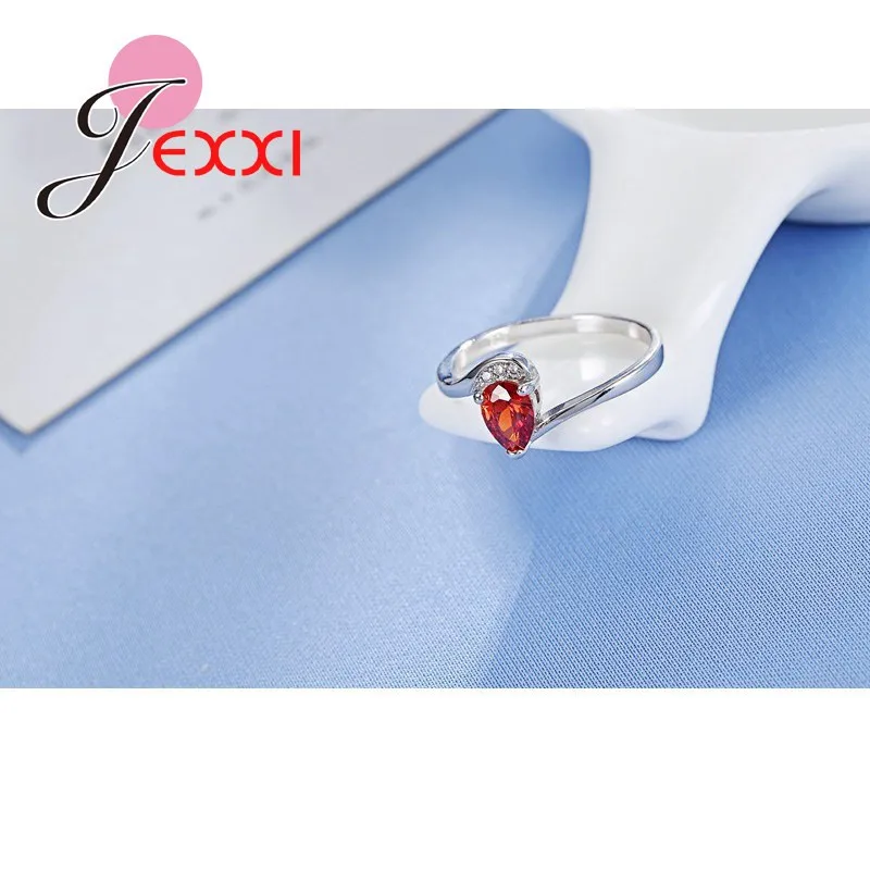925 Sterling Silver Ring Enthusiasm Fashion Luxury Style Fire Red Crystal Stone Cubic Zirconia For Women Proposal Jewelry