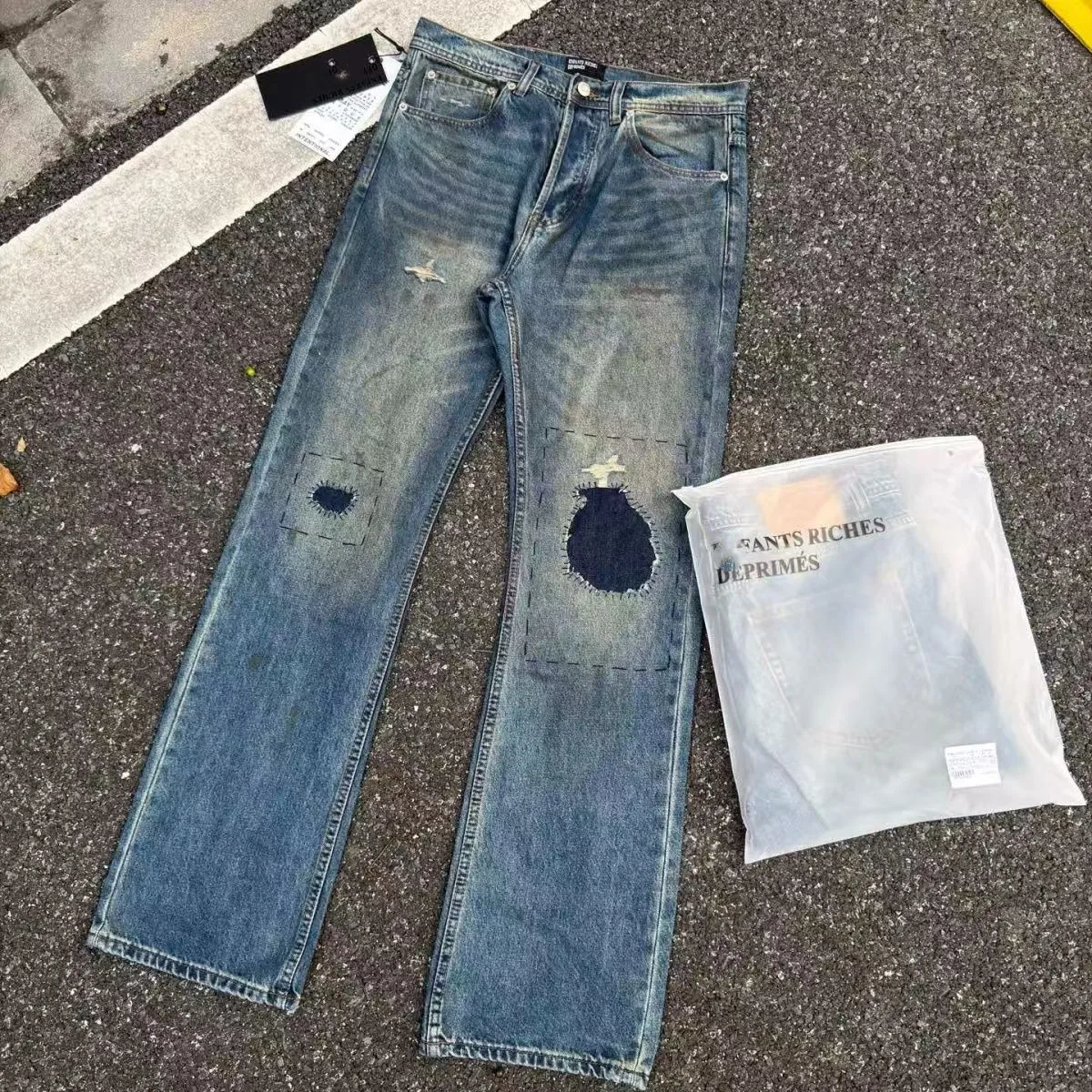 

Мужские джинсы Distred Patchwork Slim Fit Bell Bot, повседневные, со средней посадкой, из денима, для осени, не требуют глажки, бренд Other