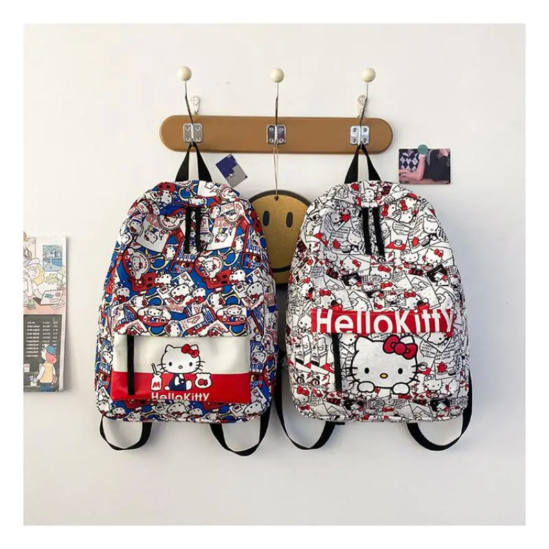 

Sanrio Kawaii Anime Hello Kitty Backpack High Appearance Large Capacity 2024 New Cute Cartoon Graffiti Versatile Campus Backpack