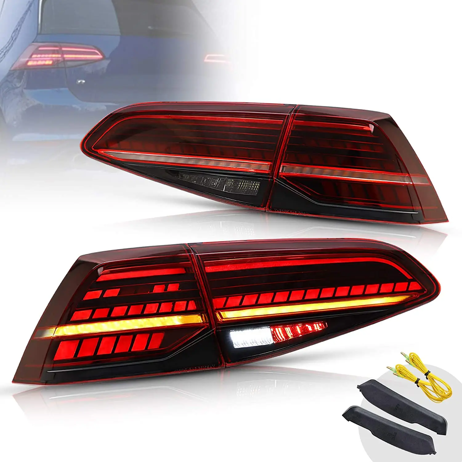 

LED taillight assembly is compatible with Volkswagen golf MK7 Golf7.5 TDI TSI 2013-2019 plug and play with sequential turn s