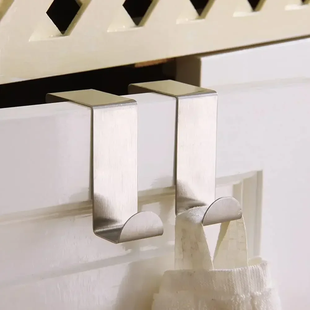 Z-förmiger Badezimmerschrank mit Haken aus Edelstahl von hinten, Kleiderbügel, Schlüsselanhänger, Kleiderhaken, Heim- und Küchenzubehör, Organizer-Werkzeug – Detail 2