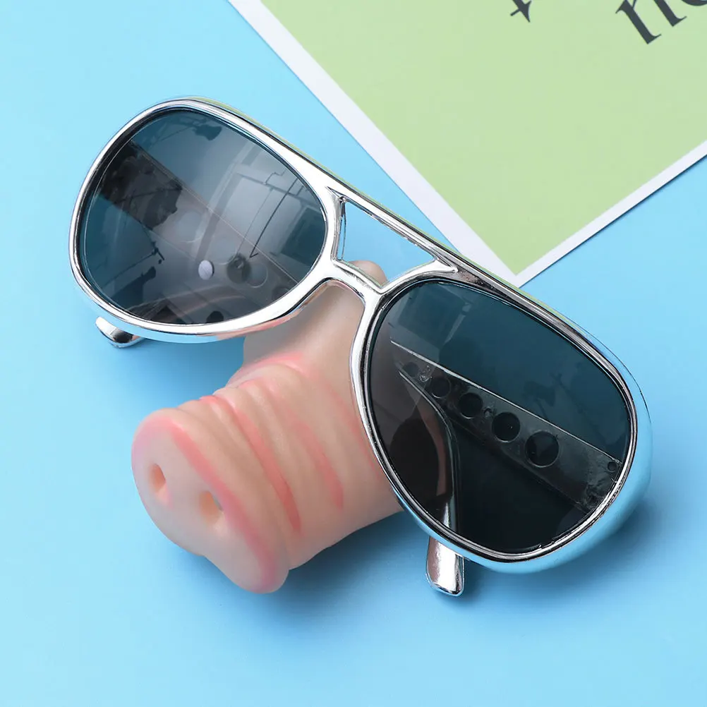 

2Pcs Pig Nose Glasses Sturdy Structure Use Great for All Kinds of Parties Silver Party Glasses Cosplay Party Eyeglasses