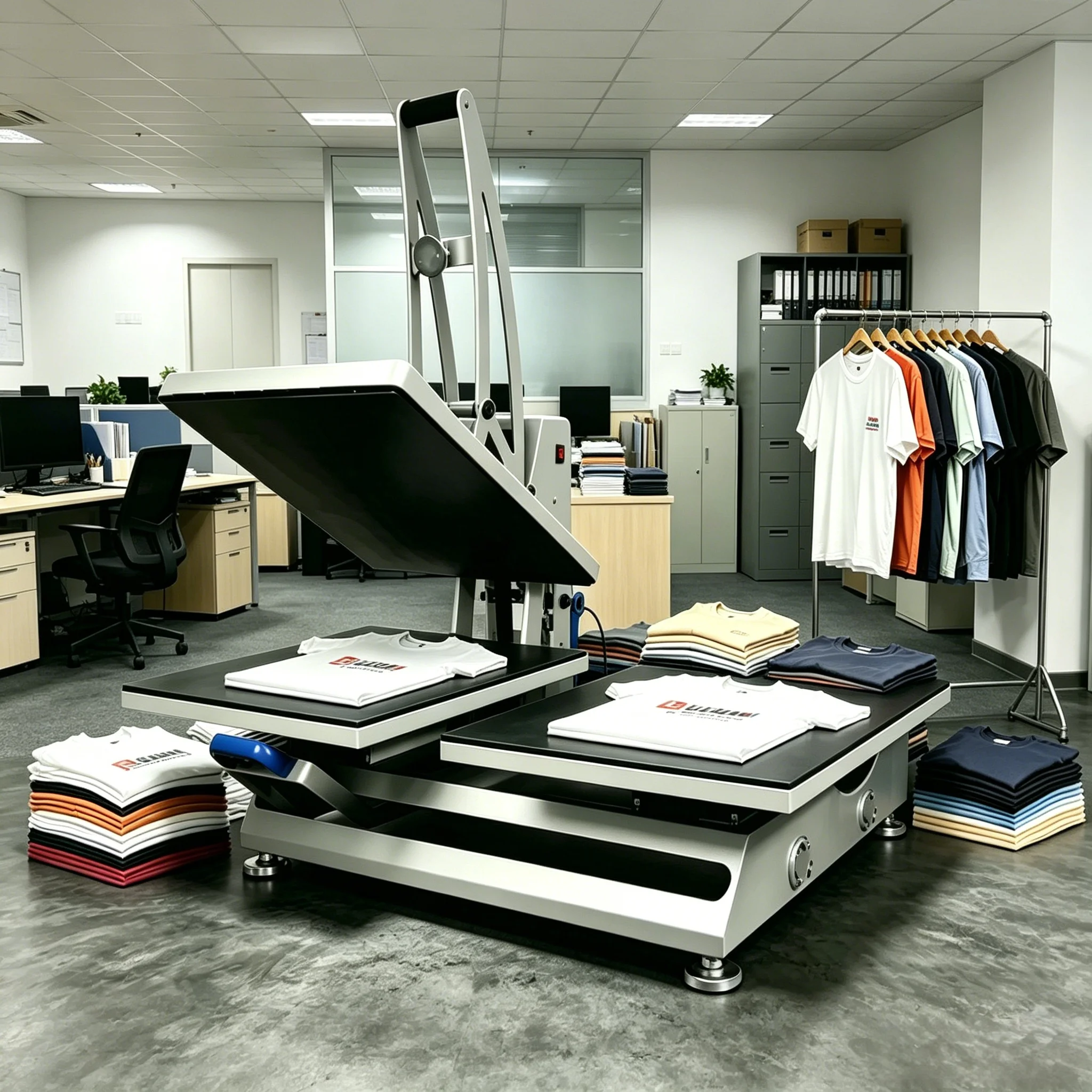 Magnetic Semi-Automatic Dual Station Heat Press, High Efficiency Machine for T-shirt Sublimation & Apparel Printing