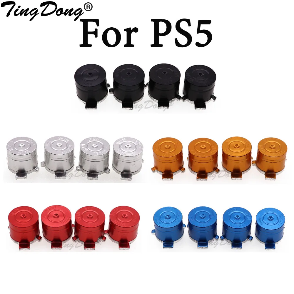 

TingDong Metal Bullet ABXY Button Joystick Thumbstick Caps Replacement Part For Sony PS5 Gamepad Controller