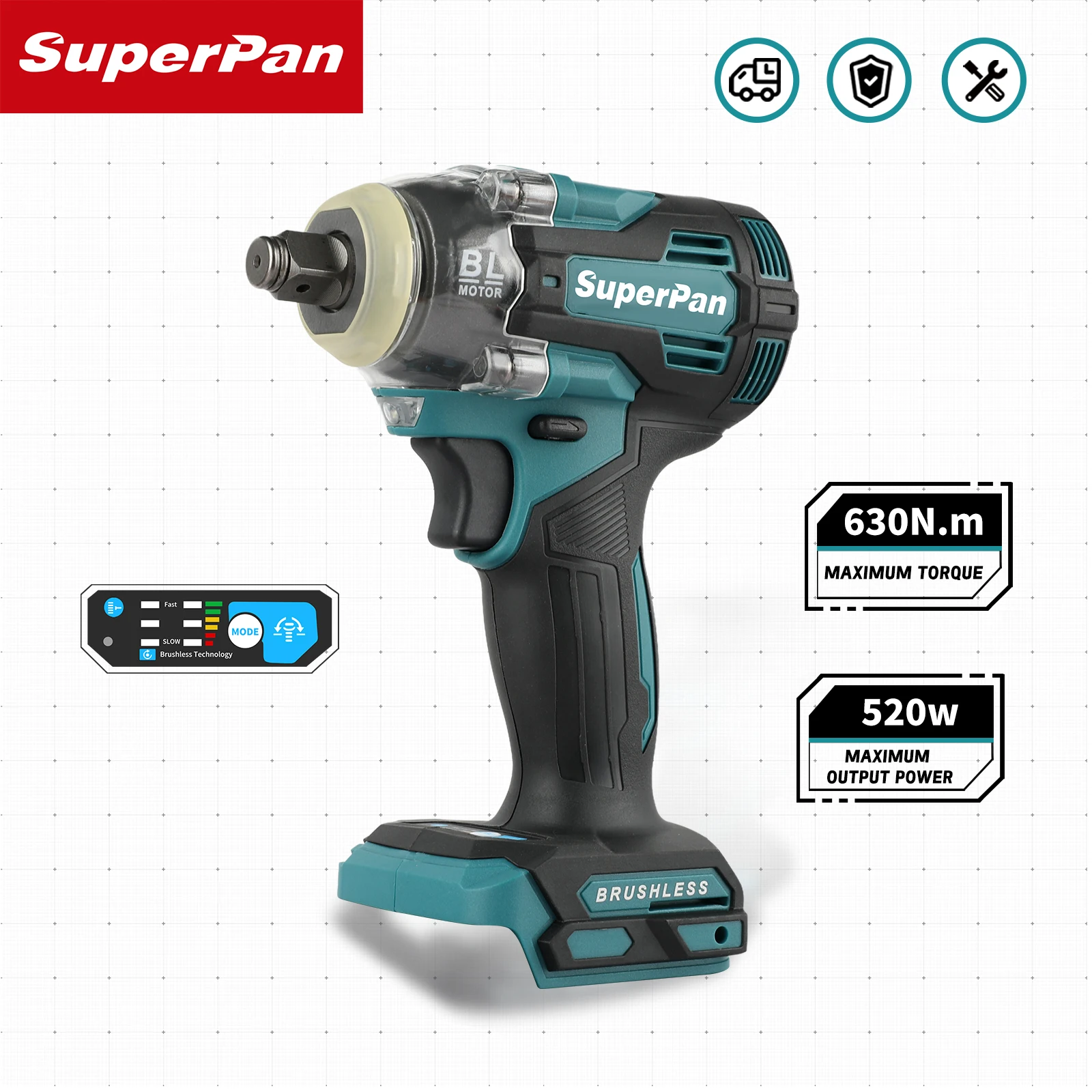 

Ударный гайковерт Superpan TW004G, электрический, бесщеточный, с высоким крутящим моментом, для авторемонта и обслуживания автомобилей