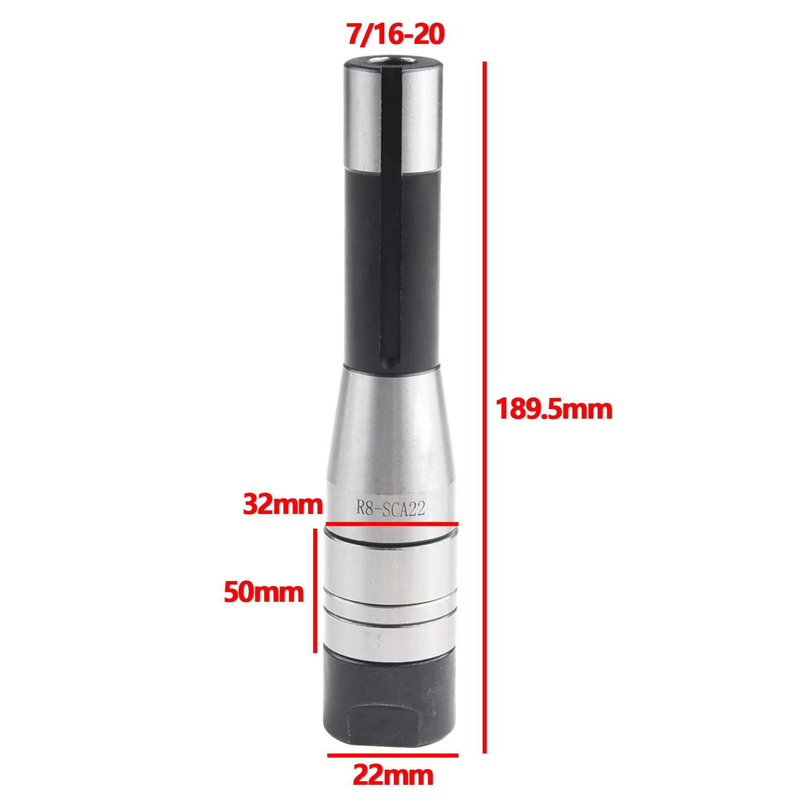 1 Pc 22mm Gear Cutter Holder For R8 Shank Milling Cutter Shaft Face Milling Cutter Slitting Saw Black Oxidized 189mm Length