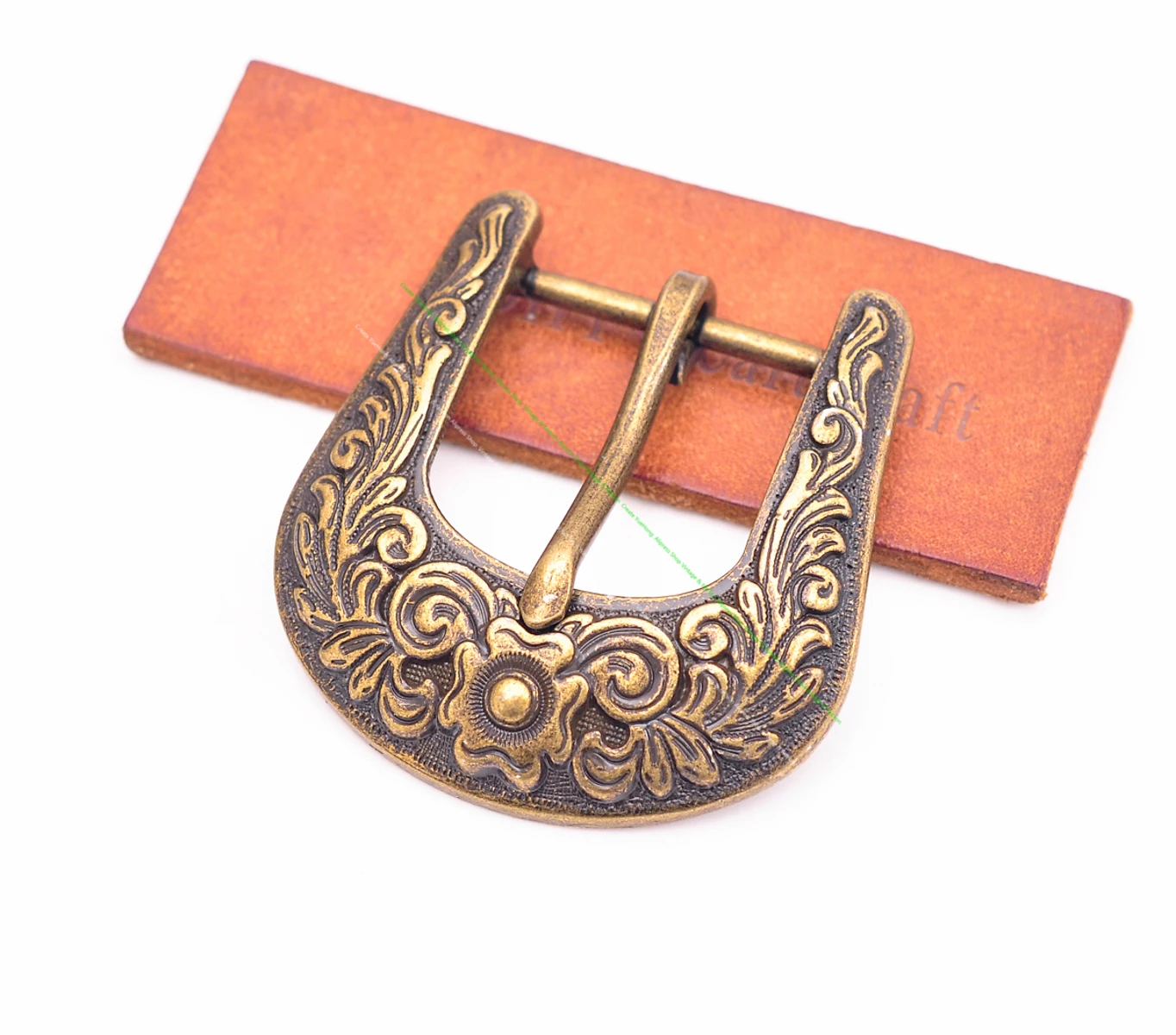 25 30 38mm Vintage Messing Blumen-Gravur Texas Western Cowboy Ranger Rodeo Schlaufen-Spitzen 3-teiliges Set Lederhandwerk Gürtelschnalle – Detail 7