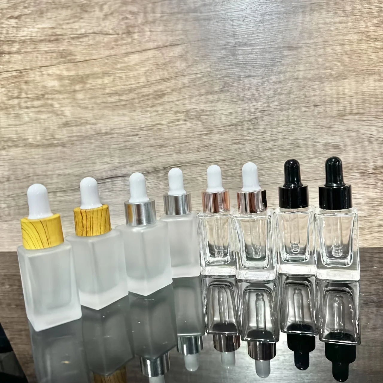10Pcs 10ml Square Black and White Glass Dropper Bottles - Reusable High-Quality Thick-Walled Amber Glass Containers, Black/White Caps, Minimalist Design, for Essential Oils, Serums, Skincare Diy, and Sample Storage
